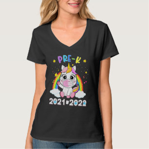 Einhornmaske vor 2021 2022 zurück zur Magica-Schul T-Shirt