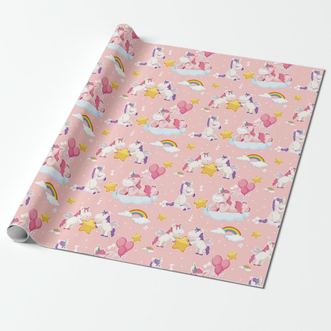 Einhornpapier für Muster Geschenkpapier (Ungerollt)
