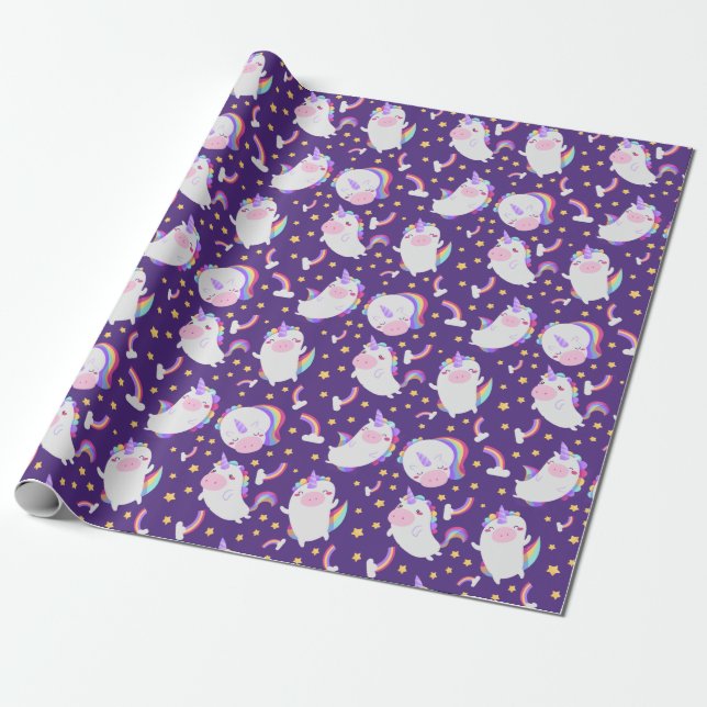 Einhornpapier für Muster Geschenkpapier (Ungerollt)