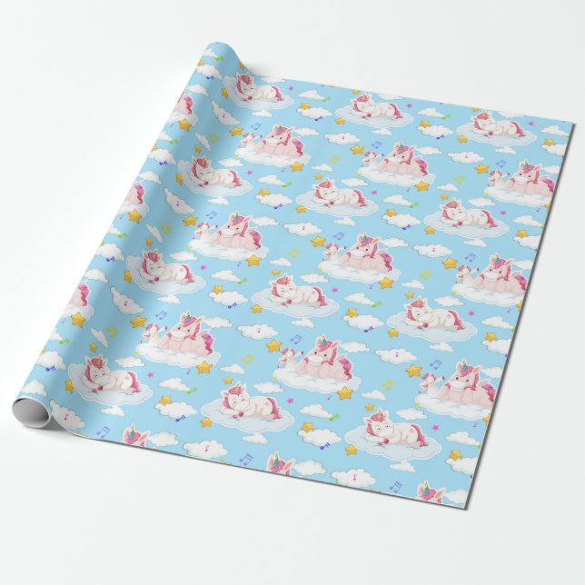 Einhornpapier für Muster Geschenkpapier (Ungerollt)