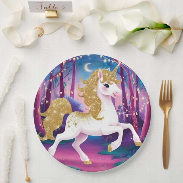 Einhornpapier-Teller Pappteller (Hochzeit)