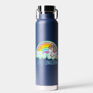 Einhornpferd mit Regenbogen-Cartoon-24964 Trinkflasche