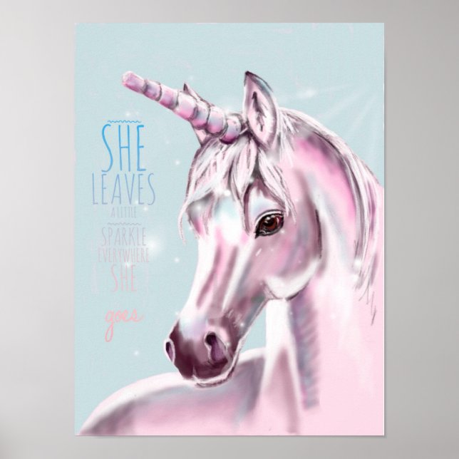 Einhornplakat mit Sparkle und Zitat Poster (Vorne)