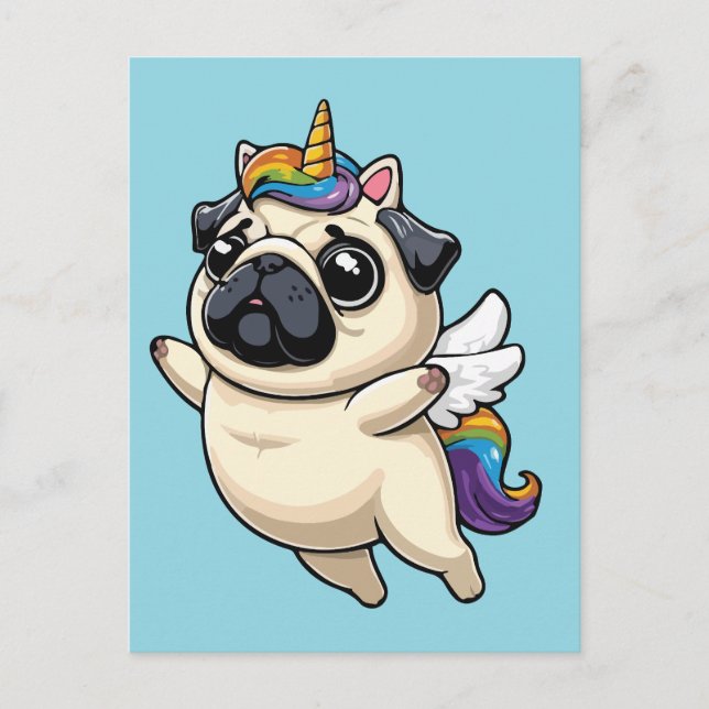 Einhornpup Feiertagspostkarte (Vorderseite)