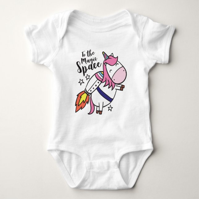 Einhornrakete Baby Strampler (Vorderseite)