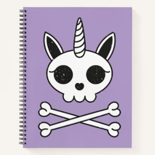 Einhornschädel und Kreuzknochen Notizbuch