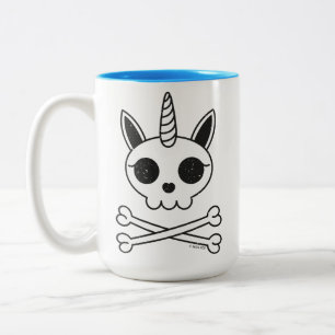 Einhornschädel und Kreuzknochen Zweifarbige Tasse