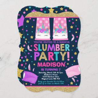Einhornschlummerndes Party Geburtstag Einladung