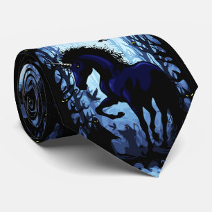 Einhornschwarze Magic Fairy im Dunklen Wald Krawatte