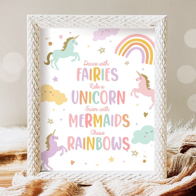 Einhorntanz Party mit Fairies Reiten Poster (Von Creator hochgeladen)