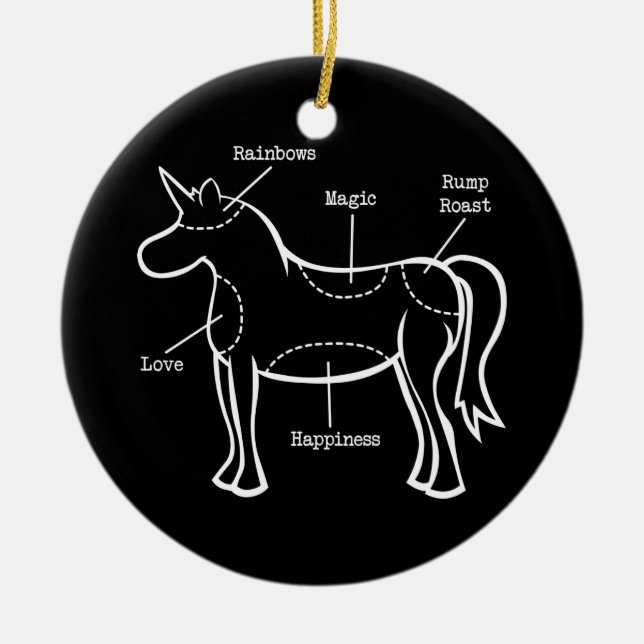 Einhornteile Keramik Ornament (Vorne)