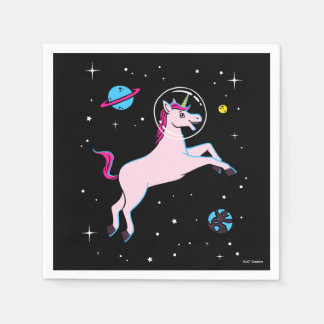 Einhorntiere im All Serviette