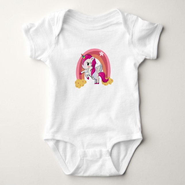 Einhorntierfantasie Baby Strampler (Vorderseite)