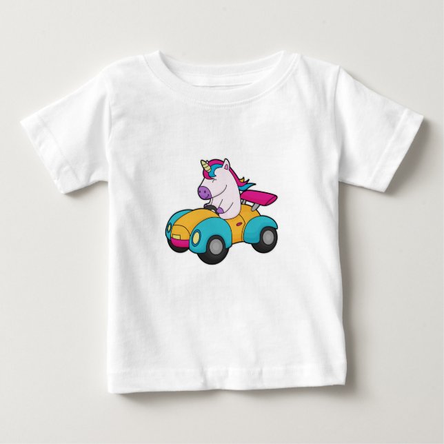 Einhornwagen Baby T-shirt (Vorderseite)