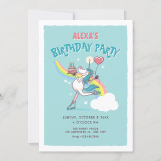 Einhornwalze Skate Geburtstag Einladung