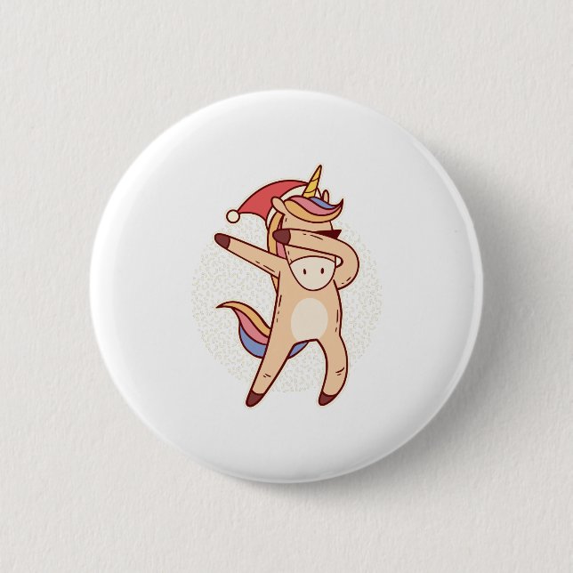 Einhornweihnachtsfeste Button (Vorderseite)