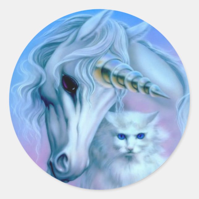 Einhornweiße Aufkleber (Vorderseite)