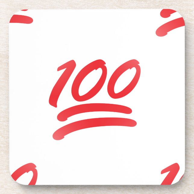 einhundert Emoji Getränkeuntersetzer (Vorderseite)