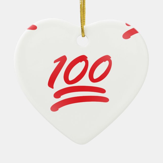 einhundert Emoji Keramik Ornament (Vorne)