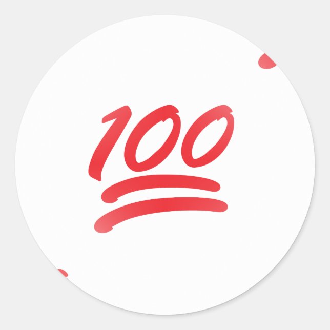 einhundert Emoji Runder Aufkleber (Vorderseite)