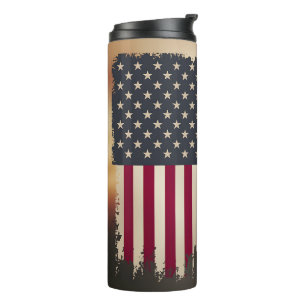 Einig für den Sieg WWII Amerikanische Flagge Patri Thermosbecher