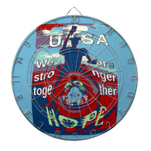 Einig in Hoffnung: Stärker Zusammen - USA Kunstpri Dartscheibe