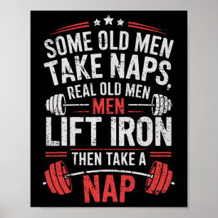 Einige alte Männer nehmen Nickerchen echte alte Mä Poster