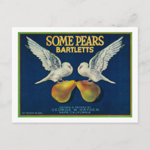 Einige Birnen-Birnenkiste LabelNapa, CA Postkarte