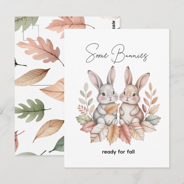 Einige Bunnies bereit für den Fall Postkarte (Vorne/Hinten)