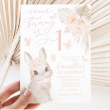 Einige Bunny 1 Geburtstag Boho Pink Butterfly Nied