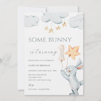 Einige Bunny 1. Geburtstag Party Einladung