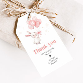 Einige Bunny Balloon Geburtstagsparty Fevor Tags Geschenkanhänger