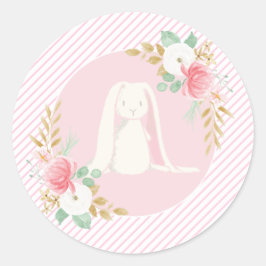 Einige Bunny Birthday Aufkleber floral und rosa