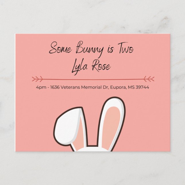 Einige Bunny Birthday Card Postkarte (Vorderseite)