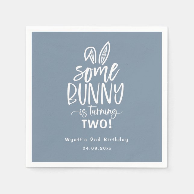 Einige Bunny Birthday Party Napkins Serviette (Vorderseite)