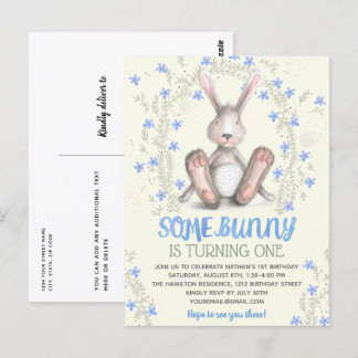 Einige Bunny Boys 1. Geburtstag Party Einladung Postkarte