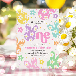 Einige Bunny Daisy Floral Pastel Frühling 1. Gebur Einladung