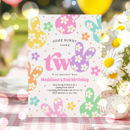Einige Bunny Daisy Floral Pastel Frühling 2. Gebur Einladung