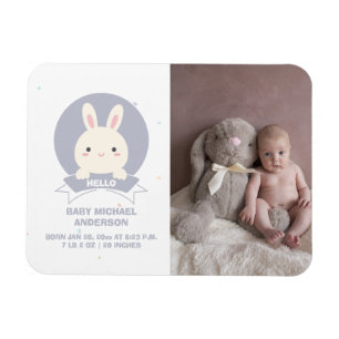 Einige Bunny Elegant Baby Foto Geburtserklärung An Magnet