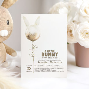 Einige Bunny Gold Ballon Elegante Spring Baby Dusc Einladung