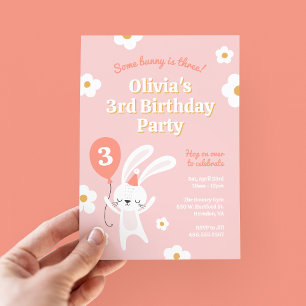 Einige Bunny ist drei Niedliche Retro 3. Geburtsta Einladung