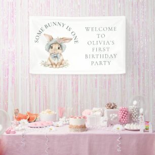 Einige Bunny ist ein Willkommensgruss 1. Geburtsta Banner