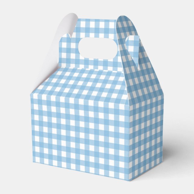 Einige Bunny ist One blue Gingham Birthday Geschenkschachtel (Vorderseite)