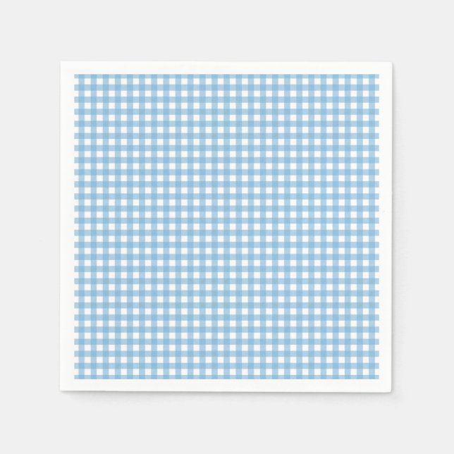 Einige Bunny ist One blue Gingham Birthday Serviette (Vorderseite)