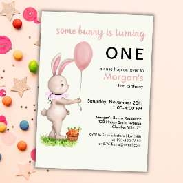 Einige Bunny ist One Niedlich Rabbit Balloon 1. Ge Einladung
