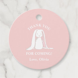 Einige Bunny ist One Pink Gingham Birthday Paper P Geschenkanhänger