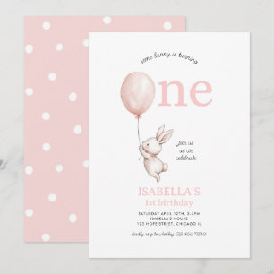 Einige Bunny Pink Girl Frühjahr Ostern 1. Geburtst Einladung