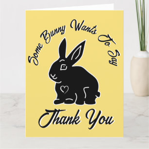 Einige Bunny Will, Ihnen zu danken Macaroon Yellow Dankeskarte