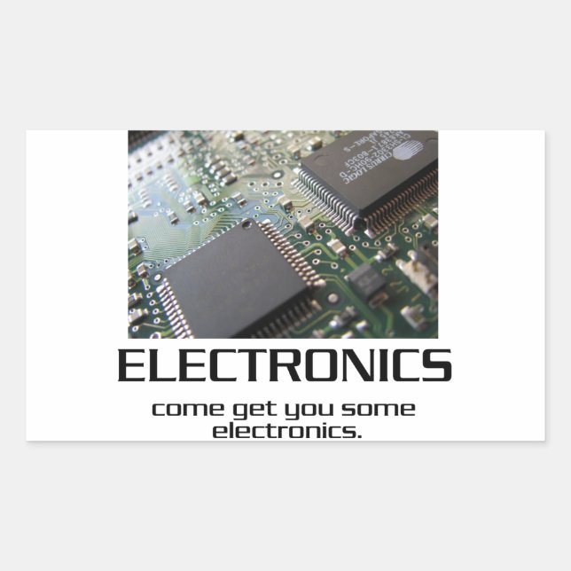 Einige Elektronik. Rechteckiger Aufkleber (Vorderseite)