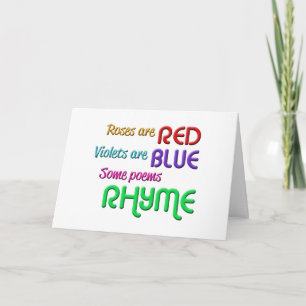"Einige Gedichte rhym" Jedem Anlass Blank Card Karte